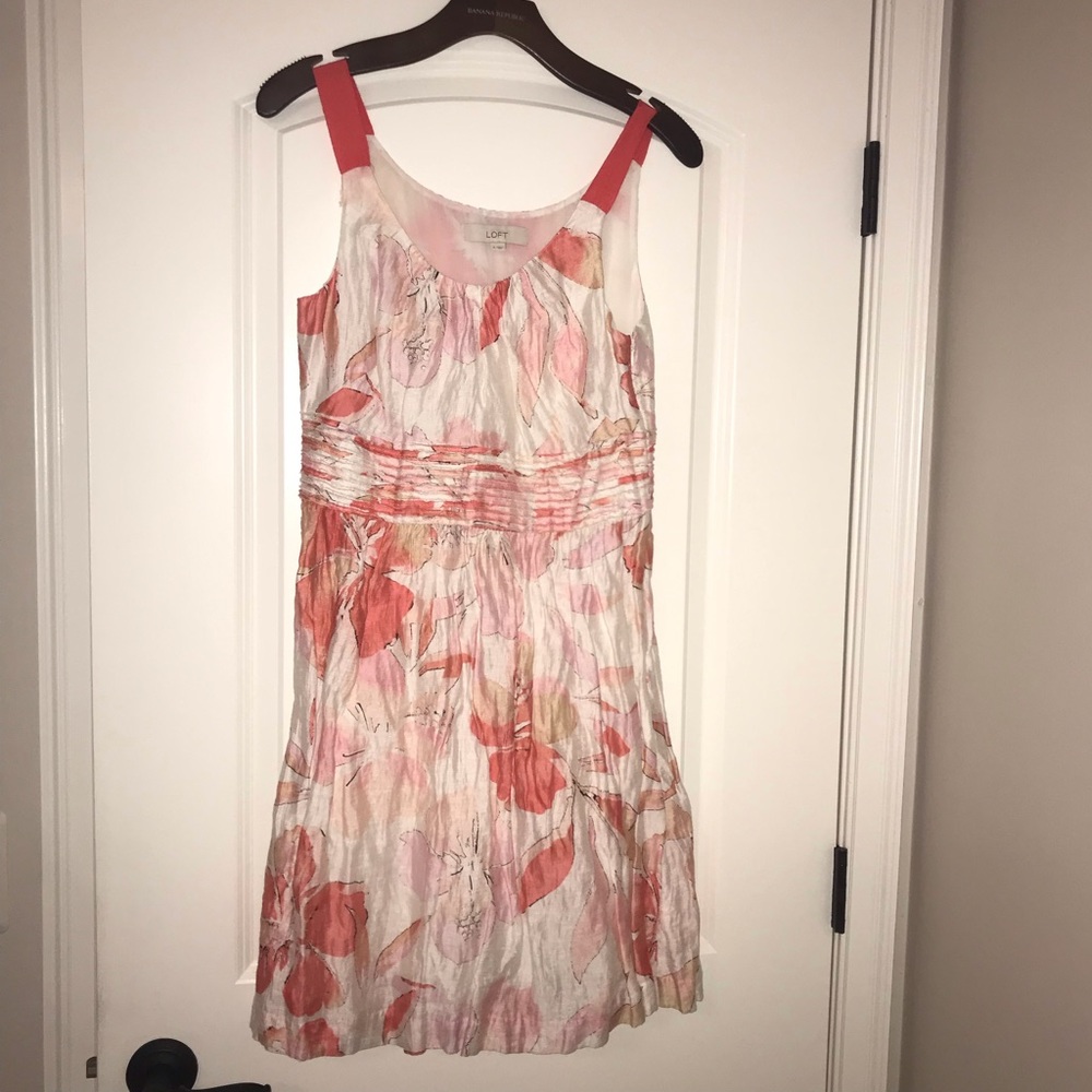 Loft Dress Strapless Floral Print